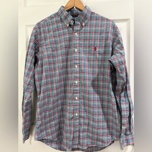 Ralph Lauren Men's Multicolor Plaid Button-Down Shirt Fall Holiday Plaid